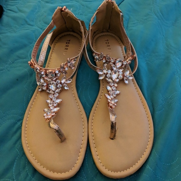wide width rhinestone sandals